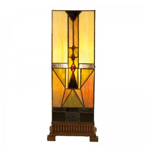 Lampa Tiffany Geometry 18x18x45 cm, Clayre & Eef Lampa Tiffany Geometry 18x18x45 cm, Clayre & Eef